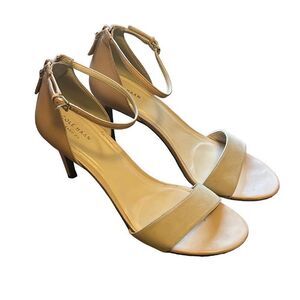 Cole Haan Women‎ Size 10B Nude Leather Ankle Strap Stiletto Sandals Heels
